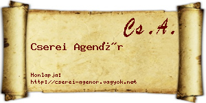 Cserei Agenór névjegykártya